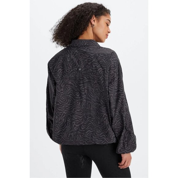 Fabletics Oversized Flyweight Pewter Gray Zebra Print Reflective Windbreaker XL - Picture 2 of 12